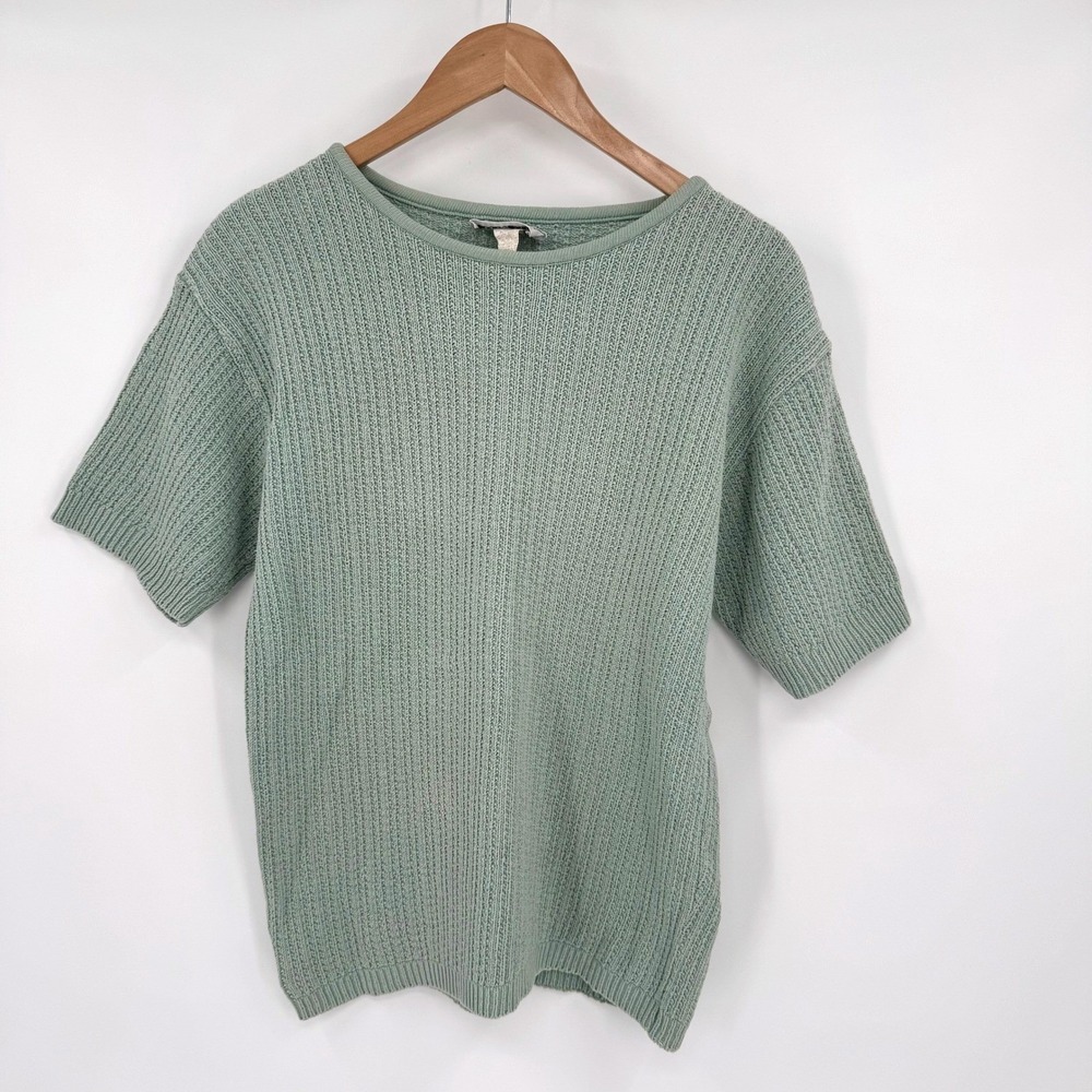 Cabin Creek Seafoam Green Short Sleeve Knit Sweater Women's Sz M